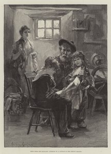 News from the Mainland, Interior of a Cottage in the Orkney Islands by Davidson Knowles